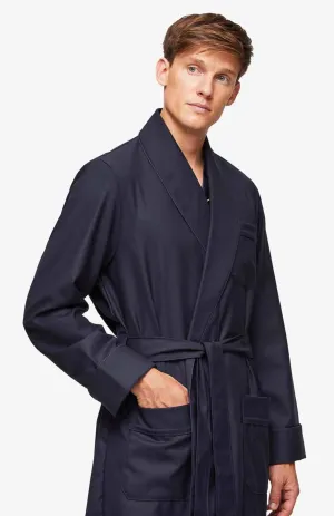 Pacific Lounger | Navy Blue Satin Robe and Pyjama