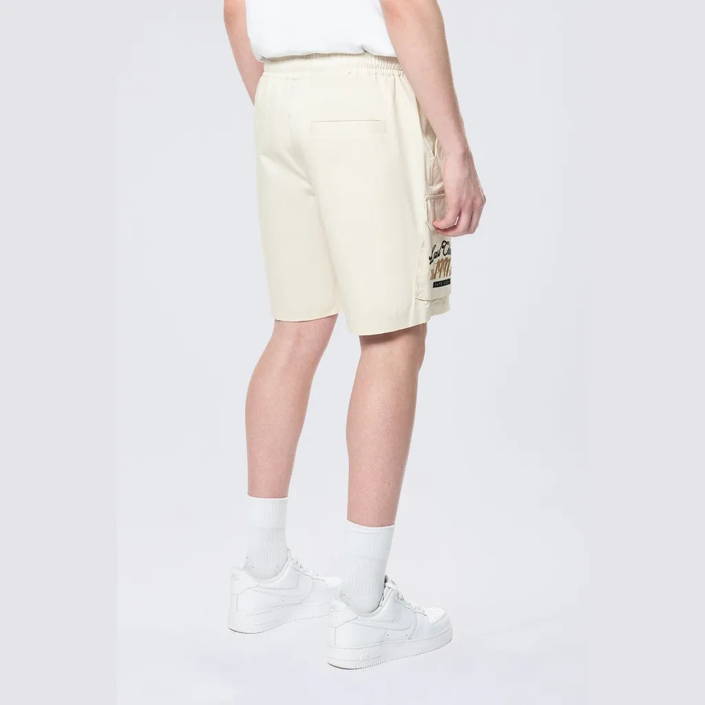 Pitstop Cargo Twill Lounge Shorts - Ecru