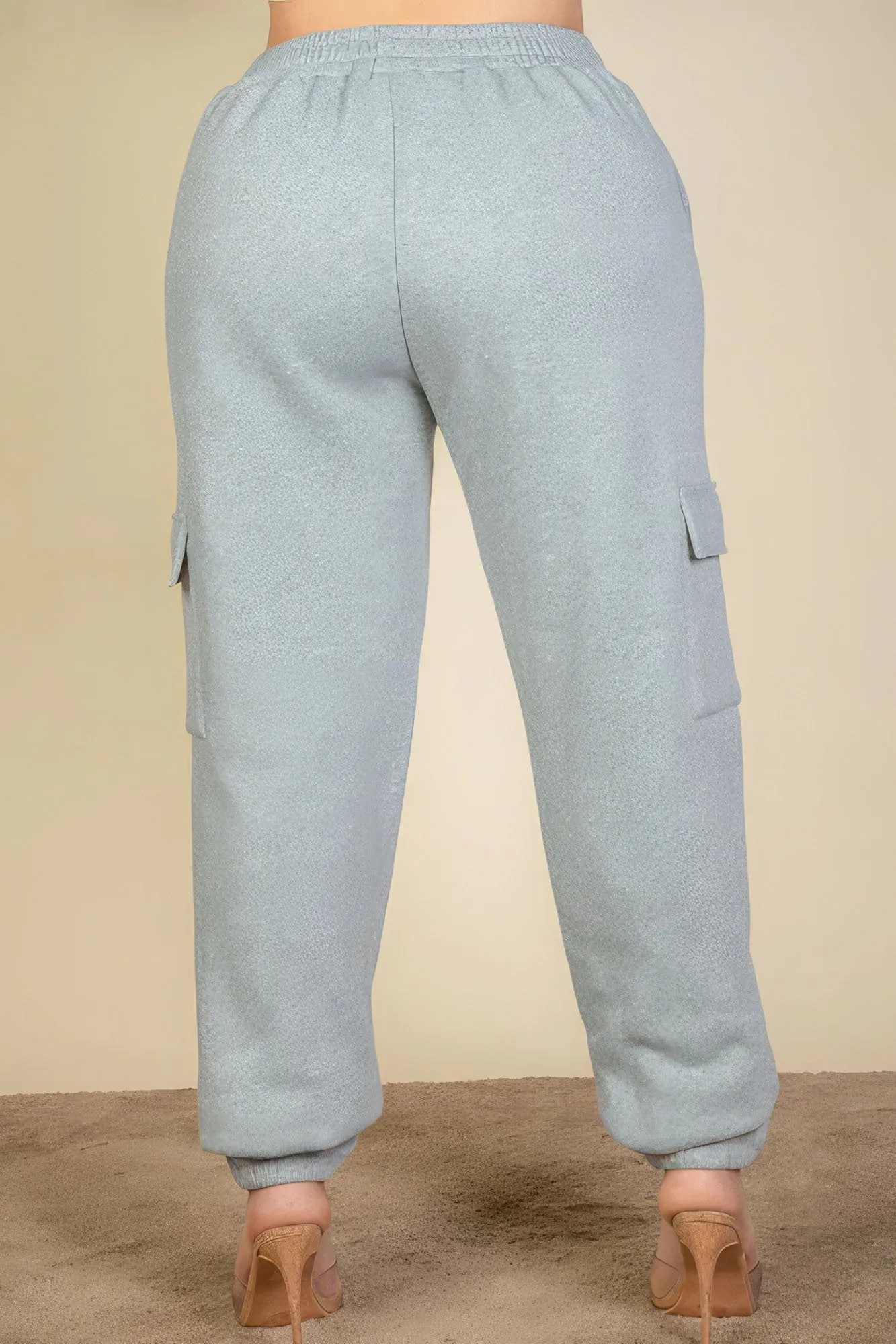 Plus size side pocket drawstring waist sweatpants