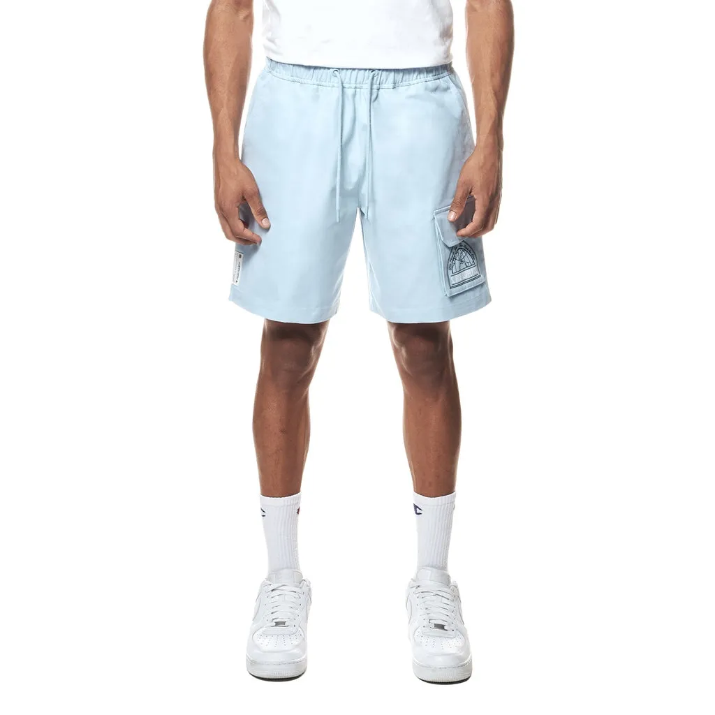 Printed Twill Workwear Shorts - Seabreeze