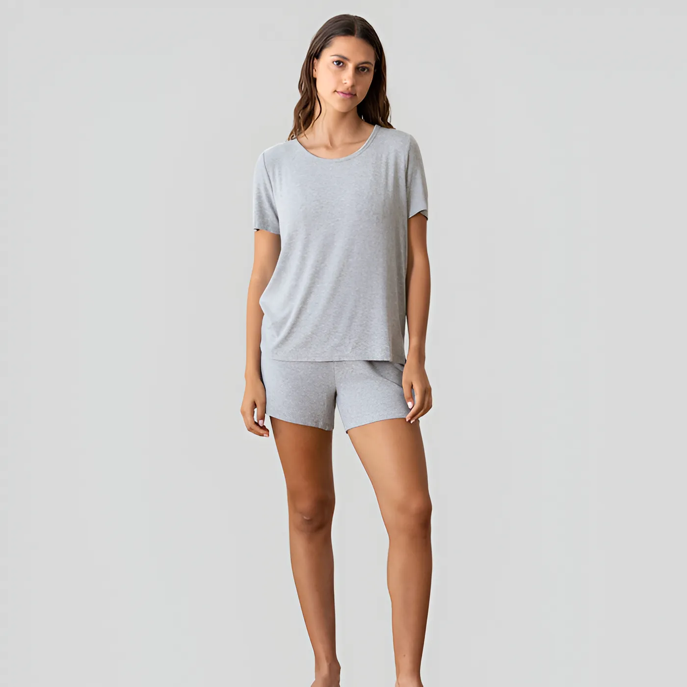 Ribbed Knit Short Sleeve Lounge Top