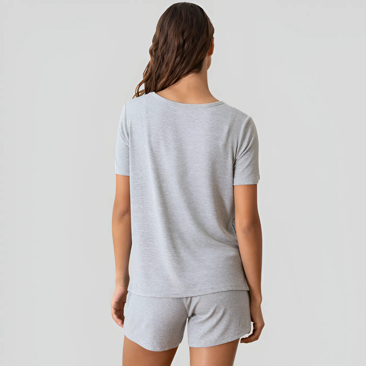 Ribbed Knit Short Sleeve Lounge Top