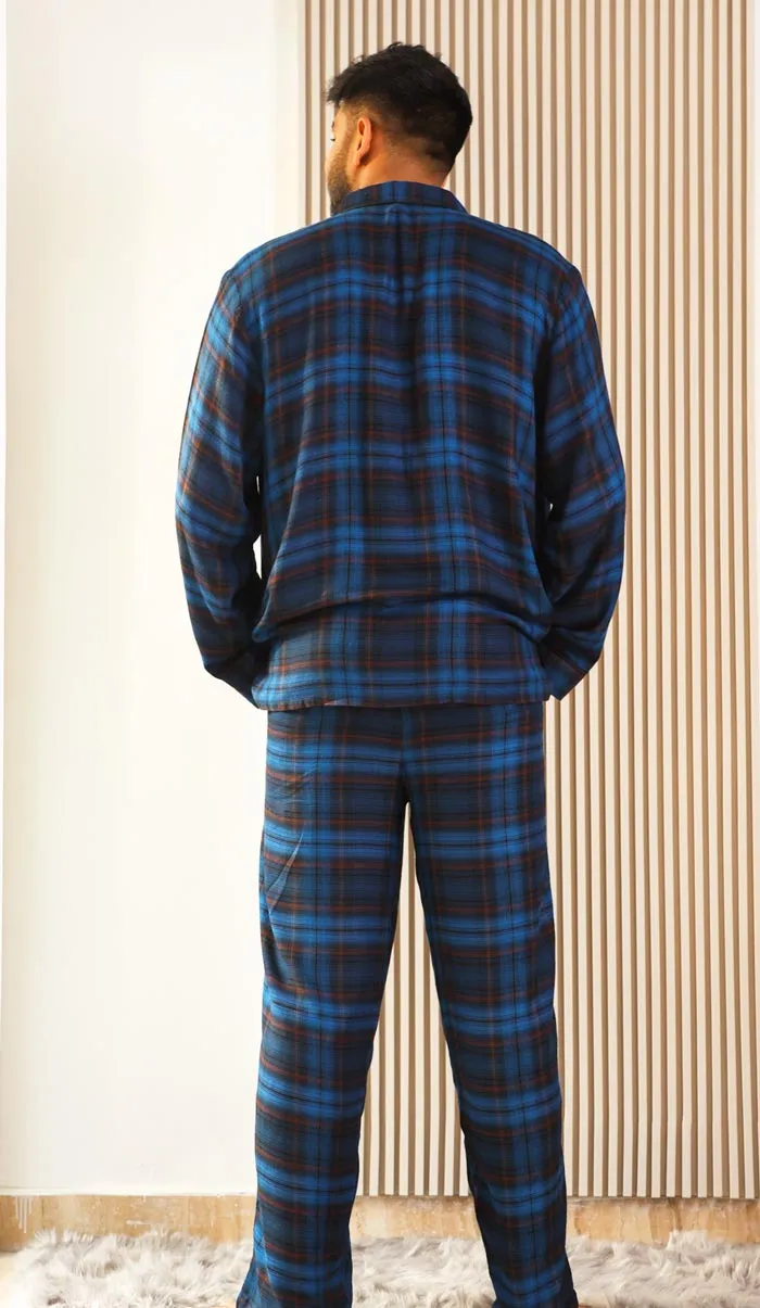 Sapphire Blue | Checkered Loungewear Set