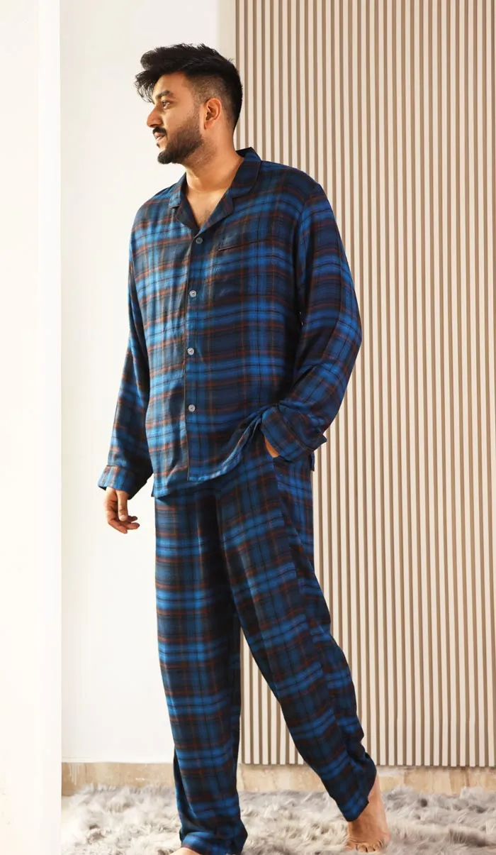 Sapphire Blue | Checkered Loungewear Set