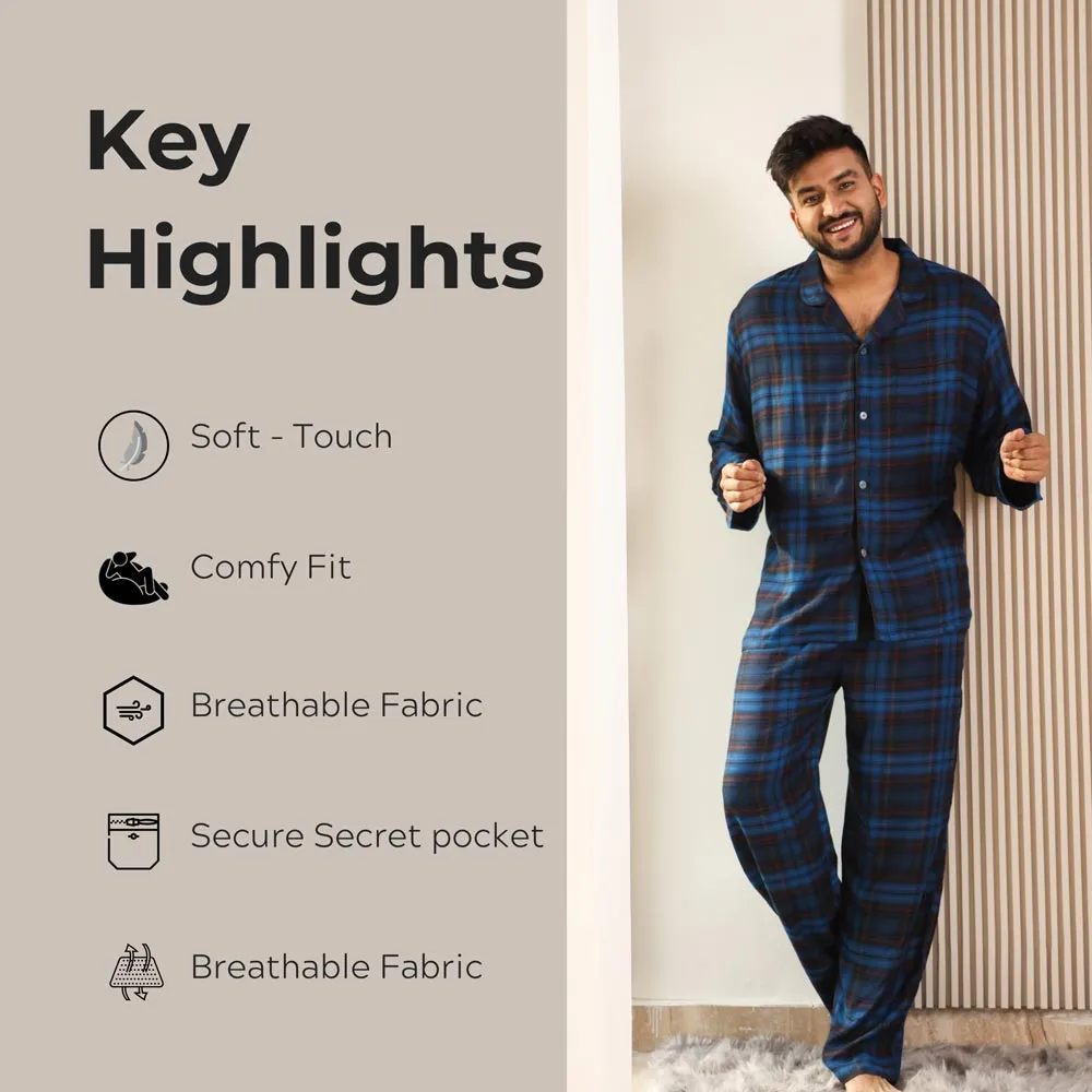 Sapphire Blue | Checkered Loungewear Set