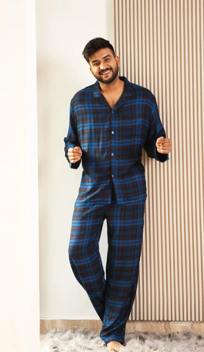 Sapphire Blue | Checkered Loungewear Set