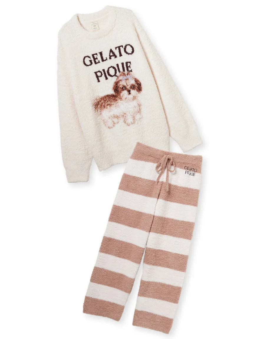 Shih Tzu Jacquard Pullover & Long Pants Set