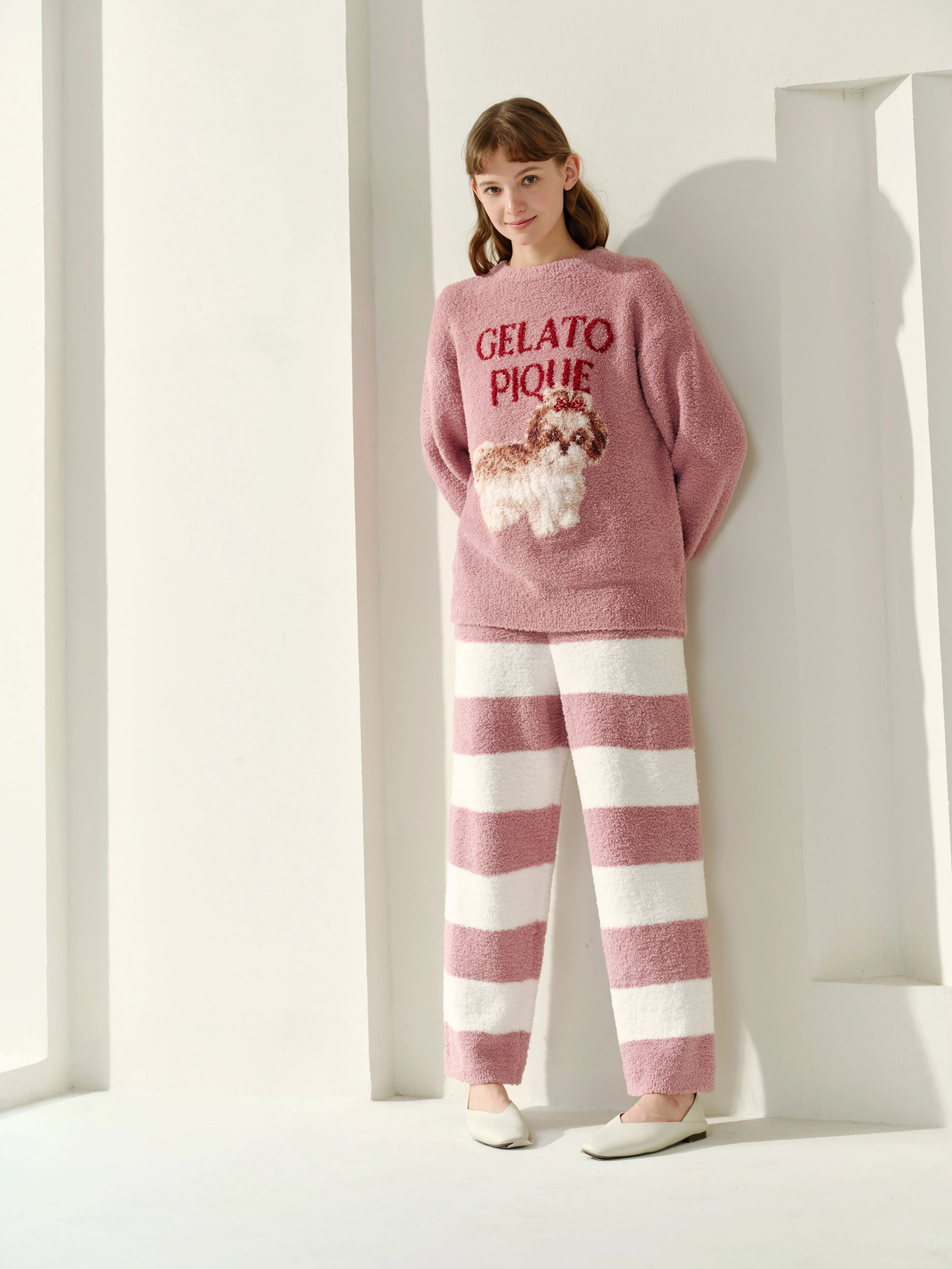 Shih Tzu Jacquard Pullover & Long Pants Set