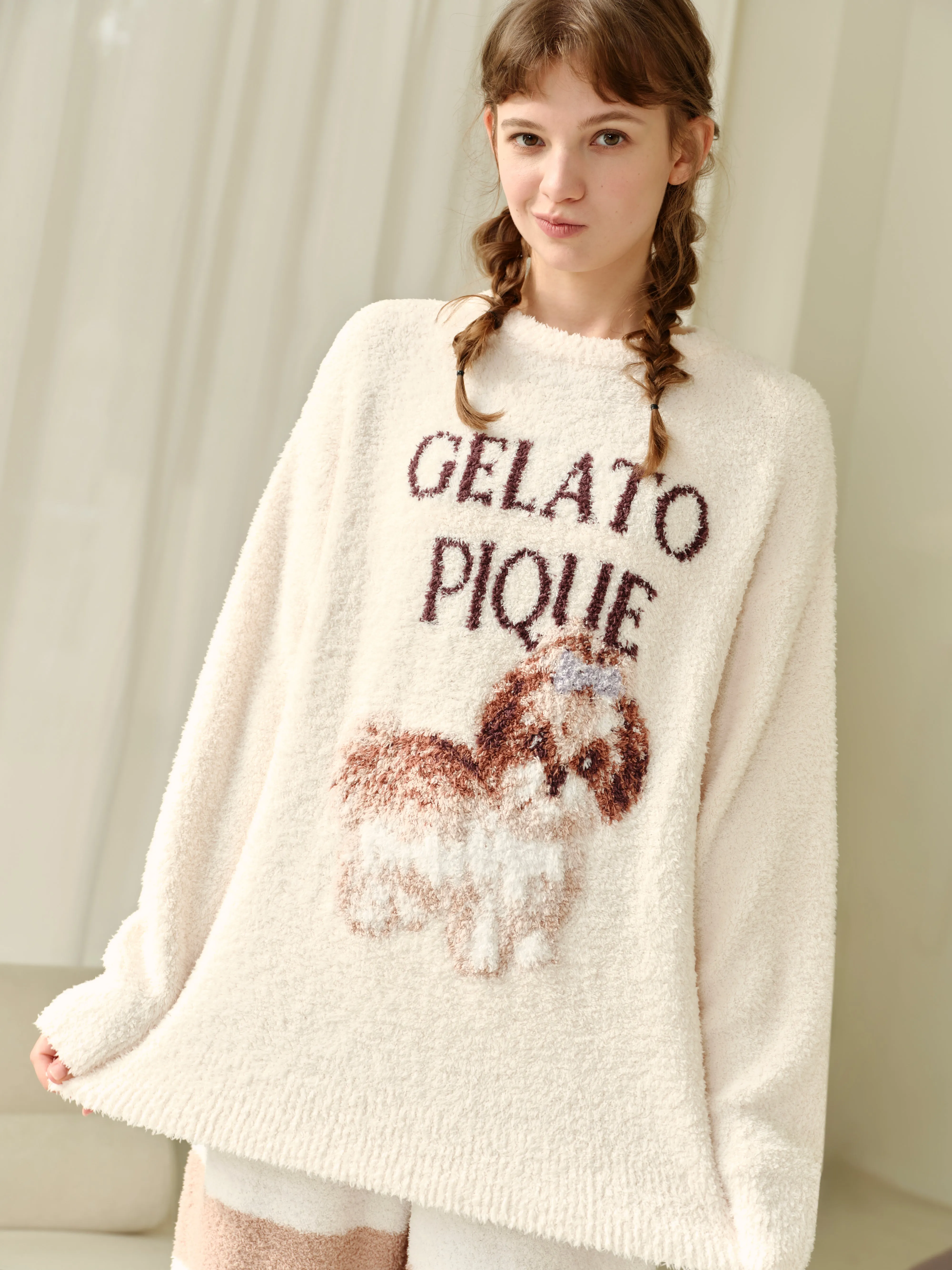 Shih Tzu Jacquard Pullover & Long Pants Set