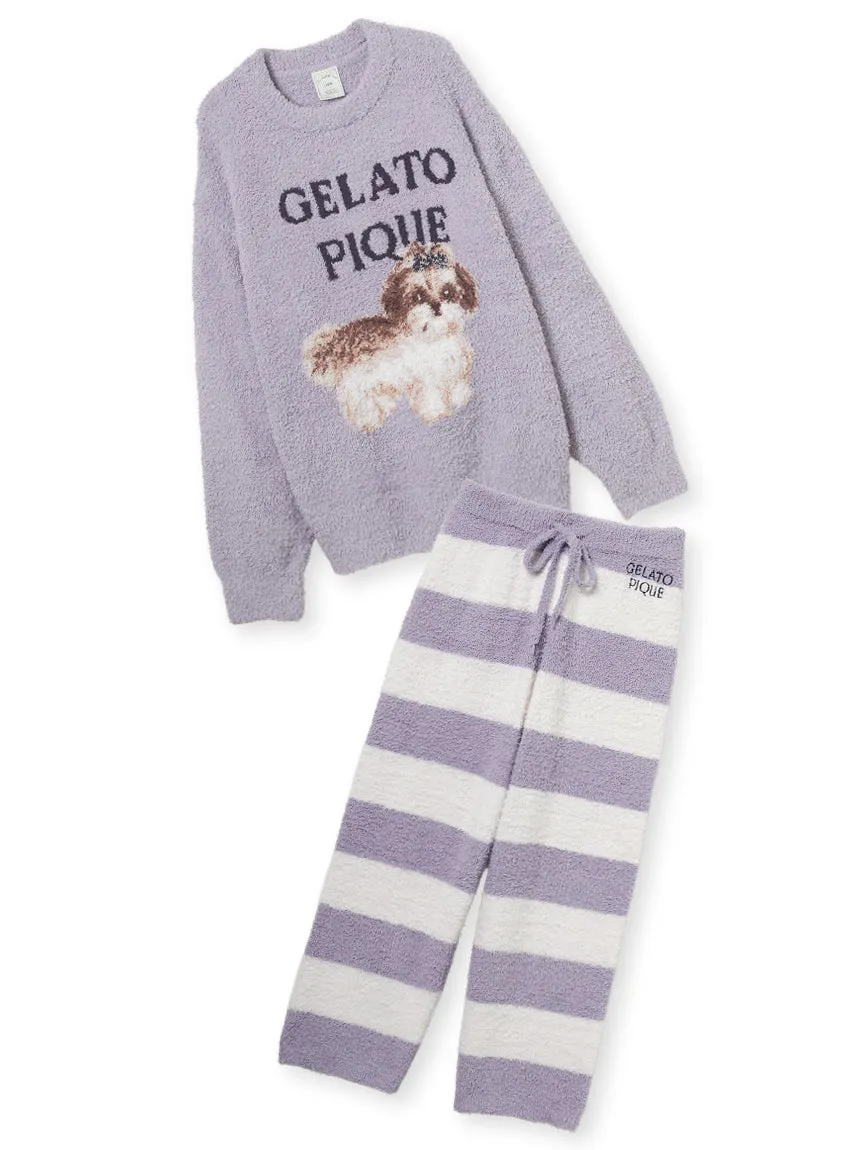 Shih Tzu Jacquard Pullover & Long Pants Set