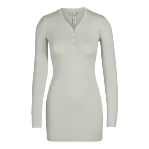 SLEEP HENLEY DRESS | TALC