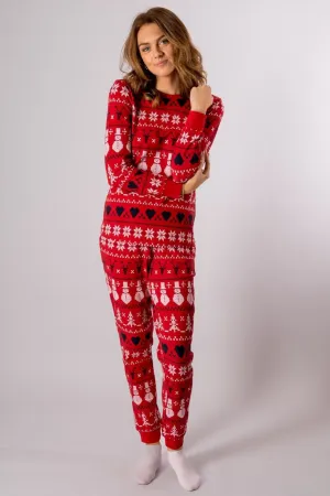 Snowflake Women Pyjamas - Red