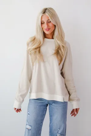 Social Calendar Oatmeal Terry Cloth Pullover - DOORBUSTER