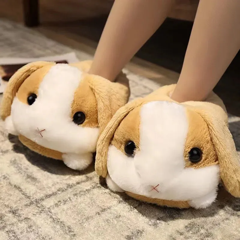 Soft Plush Bunny Themed Indoor Slippers