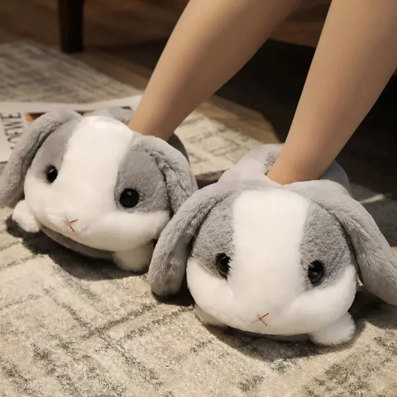 Soft Plush Bunny Themed Indoor Slippers