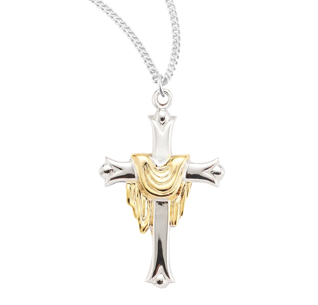 Sterling Silver Cross with a Gold Plated Robe - S3744TT18