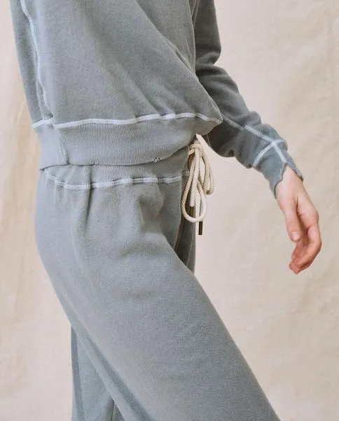 The Cropped Sweatpant, Dusty Blue