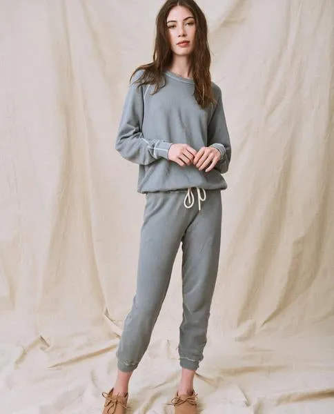 The Cropped Sweatpant, Dusty Blue