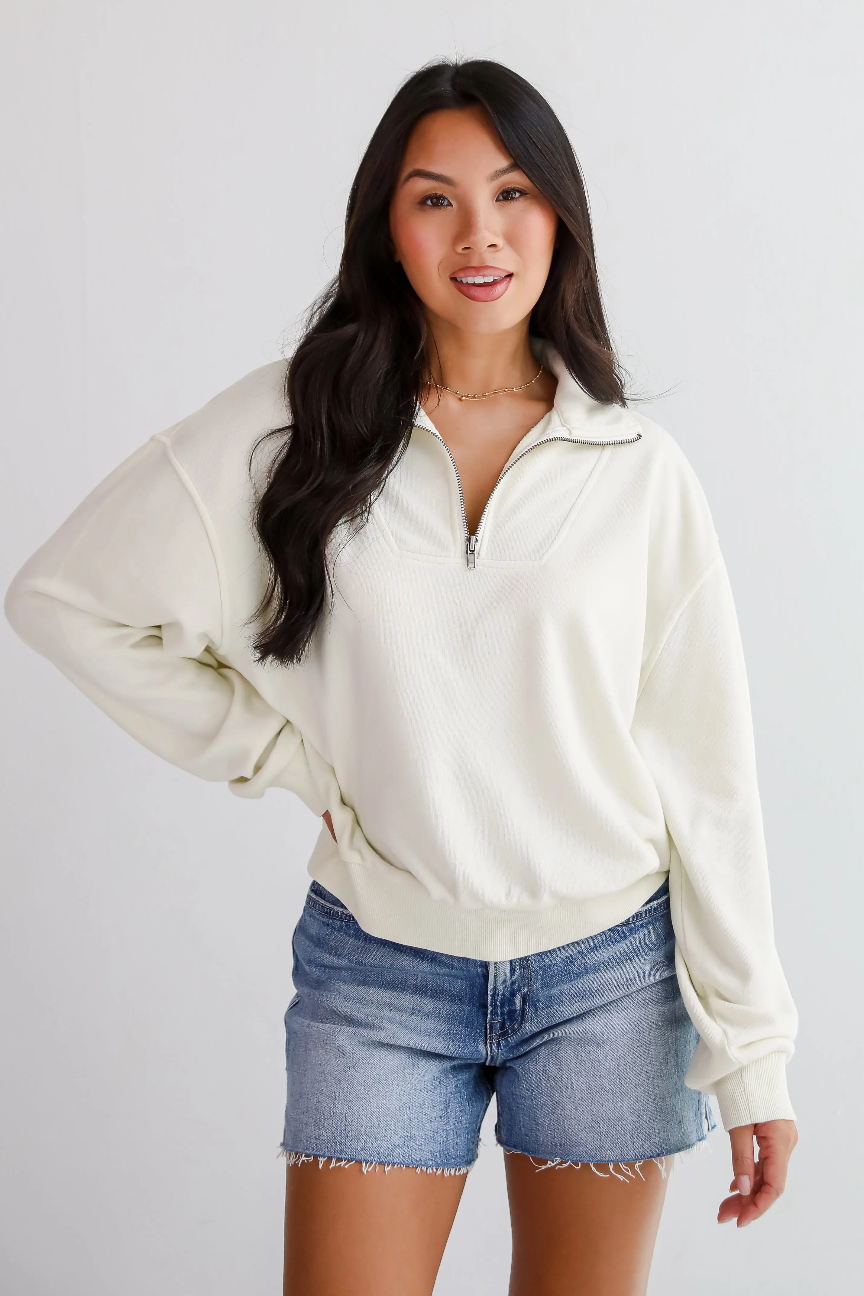 Weekend Uniform Quarter Zip Pullover - DU DEAL