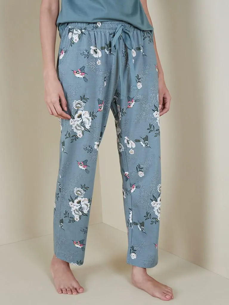 Wunderlove Green Floral Patterned Pyjamas