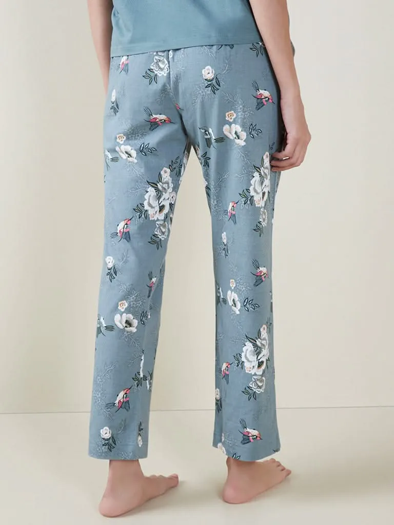 Wunderlove Green Floral Patterned Pyjamas